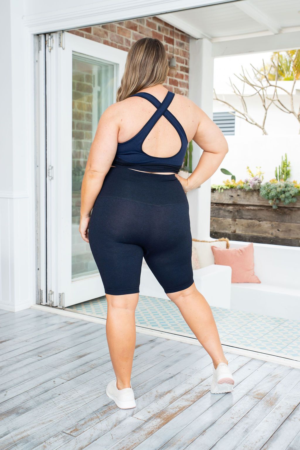 Fitness Crossed Top with Padded Bra [Final Sale]